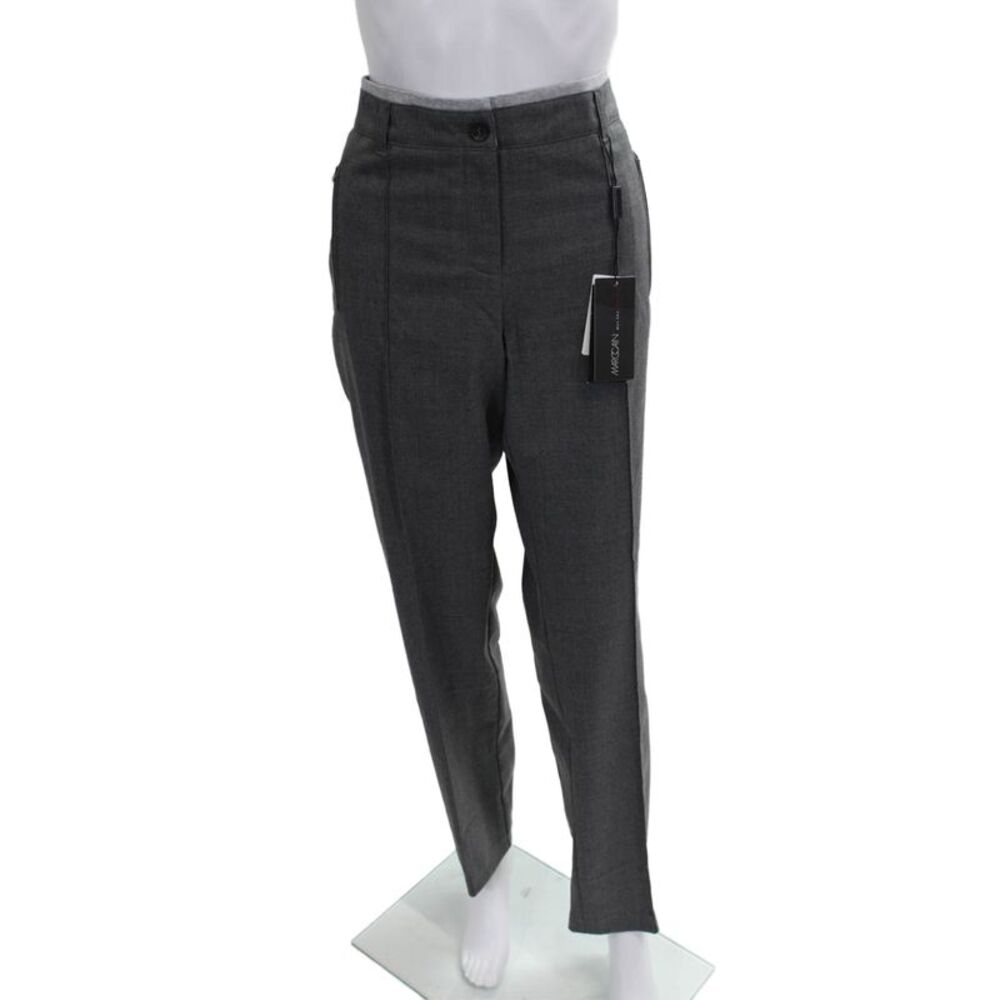 Marc Cain Womens Dress Pants Gray Virgin Wool Button Size 5